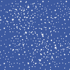 Fototapeta na wymiar Seamless pattern with white dots, snowflakes and stars vector illustration