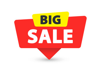 Big Sale - Banner, Speech Bubble, Label, Sticker, Ribbon Template. Vector Stock Illustration