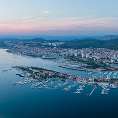 Aerial panorama of Sibenik, Croatia