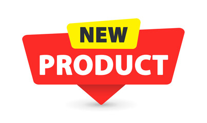 New Product - Banner, Speech Bubble, Label, Sticker, Ribbon Template. Vector Stock Illustration