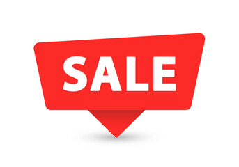 Sale - Banner, Speech Bubble, Label, Sticker, Ribbon Template. Vector Stock Illustration