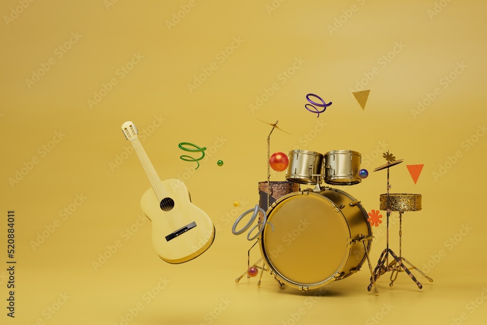 Poster jazz band musical instruments. essential tools for creating quality music. musical instruments on a 