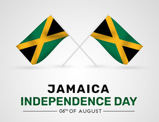 Jamaica Independence Day Abstract background with waving flags. Patriotic and national holiday backdrop