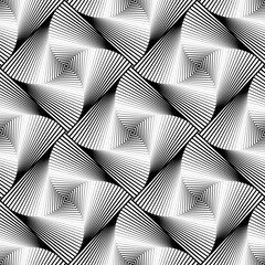Abstract Seamless Checked Op Art Pattern. Lines texture.
