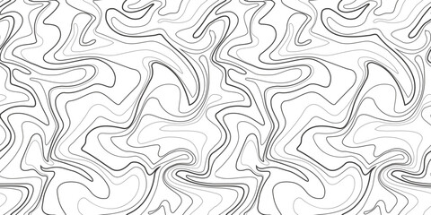 Topographic map linear background. Abstract vector seamless pattern.