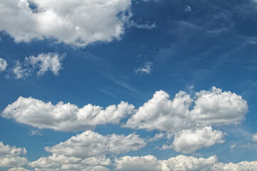 Naklejka na ściany i meble Cumulus Cumulonimbus Stratocumulus clouds in the sky