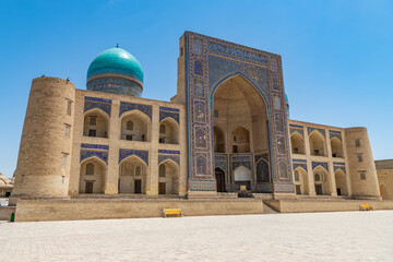 Mir-i Arab Madrasah entrance, Historic centre of Bukhara, Uzbekistan (UNESCO World Heritage)