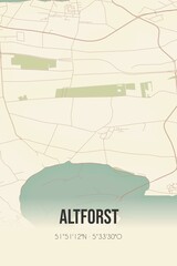 Retro Dutch city map of Altforst located in Gelderland. Vintage street map.