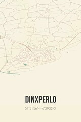 Retro Dutch city map of Dinxperlo located in Gelderland. Vintage street map.