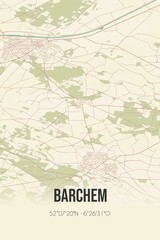 Retro Dutch city map of Barchem located in Gelderland. Vintage street map.