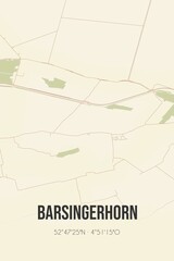 Retro Dutch city map of Barsingerhorn located in Noord-Holland. Vintage street map.