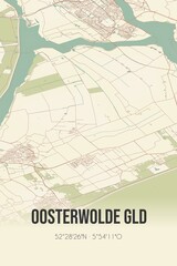 Obraz premium Retro Dutch city map of Oosterwolde Gld located in Gelderland. Vintage street map.