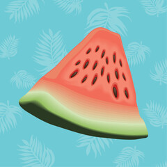 realistic watermelon fruit poster