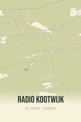 Retro Dutch city map of Radio Kootwijk located in Gelderland. Vintage street map.
