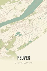 Naklejka premium Retro Dutch city map of Reuver located in Limburg. Vintage street map.