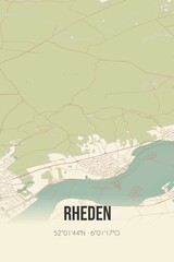 Retro Dutch city map of Rheden located in Gelderland. Vintage street map.