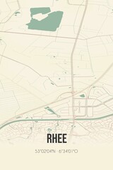 Obraz premium Retro Dutch city map of Rhee located in Drenthe. Vintage street map.