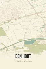 Fototapeten Retro Dutch city map of Den Hout located in Noord-Brabant. Vintage street map. © Rezona