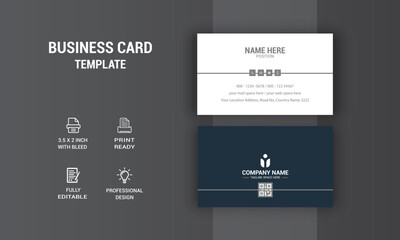 Corporate Business Card Design. Agency Card Design. Photos & Vector Standard Template	