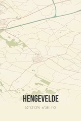 Retro Dutch city map of Hengevelde located in Overijssel. Vintage street map.