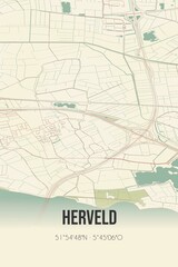 Obraz premium Retro Dutch city map of Herveld located in Gelderland. Vintage street map.