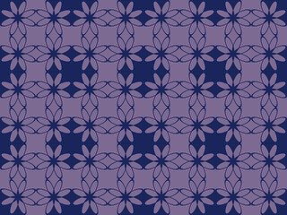 Obraz premium Seamless vector pattern. Line floral pattern seamless background flowers motif. Textile swatch. Modern lux Fabric design. Vector illustration Abstract geometric texture. Dark Blue Violet Purple 10 eps