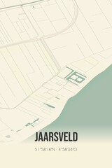 Retro Dutch city map of Jaarsveld located in Utrecht. Vintage street map.