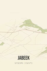 Retro Dutch city map of Jabeek located in Limburg. Vintage street map.