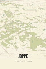 Retro Dutch city map of Joppe located in Gelderland. Vintage street map.