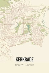 Fototapeta na wymiar Retro Dutch city map of Kerkrade located in Limburg. Vintage street map.