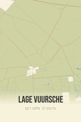 Retro Dutch city map of Lage Vuursche located in Utrecht. Vintage street map.