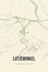 Retro Dutch city map of Lutjewinkel located in Noord-Holland. Vintage street map.