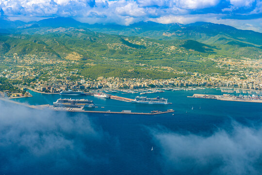 View of the skyline island from air