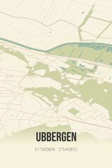 Obraz premium Retro Dutch city map of Ubbergen located in Gelderland. Vintage street map.