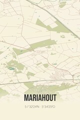 Retro Dutch city map of Mariahout located in Noord-Brabant. Vintage street map.