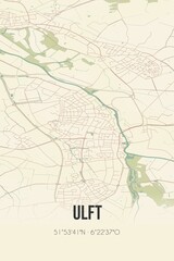 Retro Dutch city map of Ulft located in Gelderland. Vintage street map.