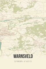 Retro Dutch city map of Warnsveld located in Gelderland. Vintage street map.