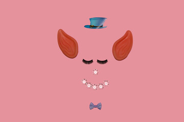 elf silhouette, creative art modern design, minimal concept
