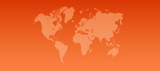 World map and horizontal earth continents concept flat vector illustration.