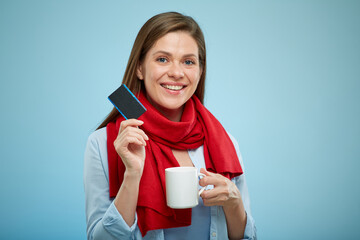 Smiling woman isolated portrait
