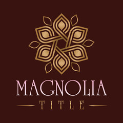 Magnolia beautiful flower logo