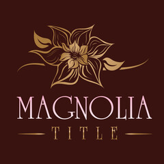 Magnolia beautiful flower logo