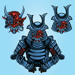 Demon wearing a samurai helmet