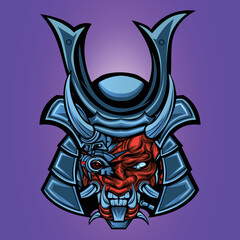 Demon wearing a samurai helmet