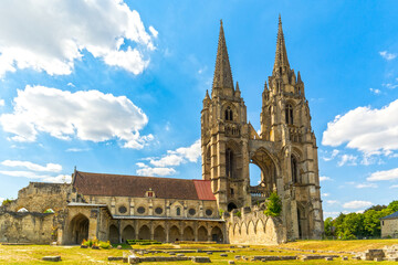 Soissons, Picardy, France - cathedral and abbey ruins - obrazy, fototapety, plakaty