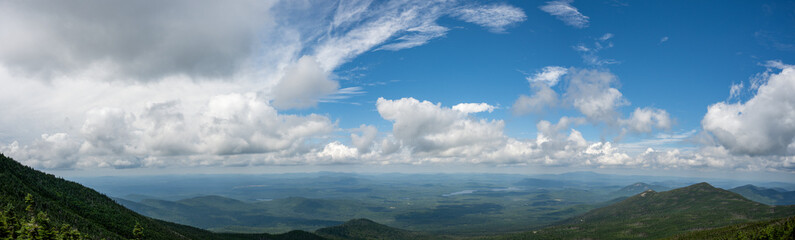 Panoramic view of the forest at 4300 feet elevation on top of Whiteface Mountain