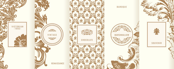 Vintage collection of design elements,labels,icon,frames, for logo,packaging,vector design of luxury products.for perfume,soap,wine, lotion Isolated