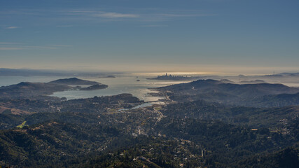 Surrounding view of the greater Bay Area from a mountain top