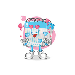 notebook fallin love vector. cartoon character