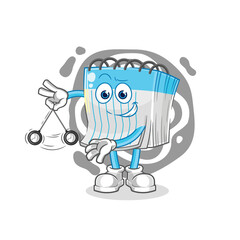 notebook hypnotizing cartoon. cartoon mascot vector